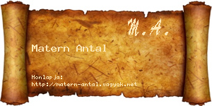 Matern Antal névjegykártya